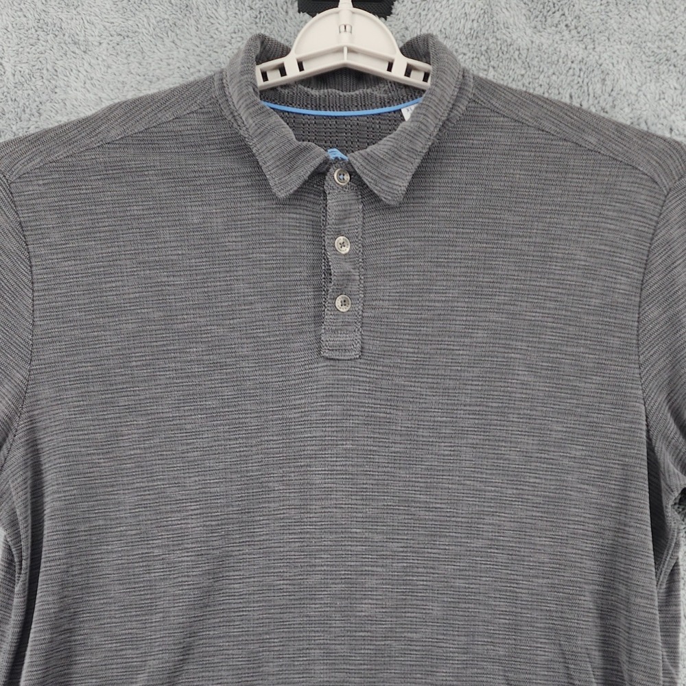 Tommy Bahama Polo Shirt Mens XL‎ Gray Geometric Textured Modal IslandZone Casual